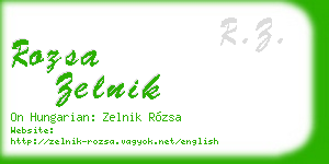rozsa zelnik business card